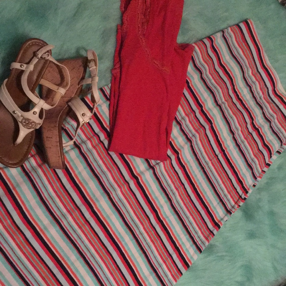 Striped maxi skirt